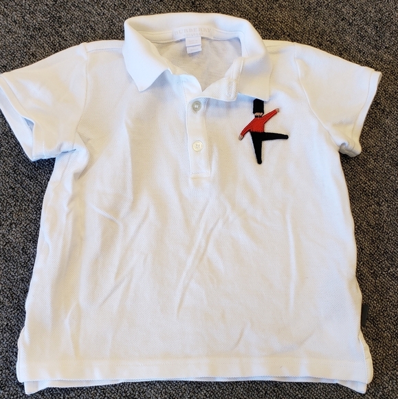 Boys Burberry Children Soldier White Polo Top - Picture 1 of 7